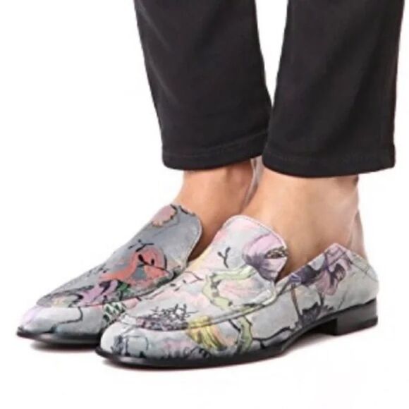 Rag & Bone Alix Velvet Convertible Mules Size EU 37 Floral Loafers - Picture 1 of 12